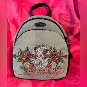 Ed Hardy Love Kills Slowly Rhinestone Backpack New